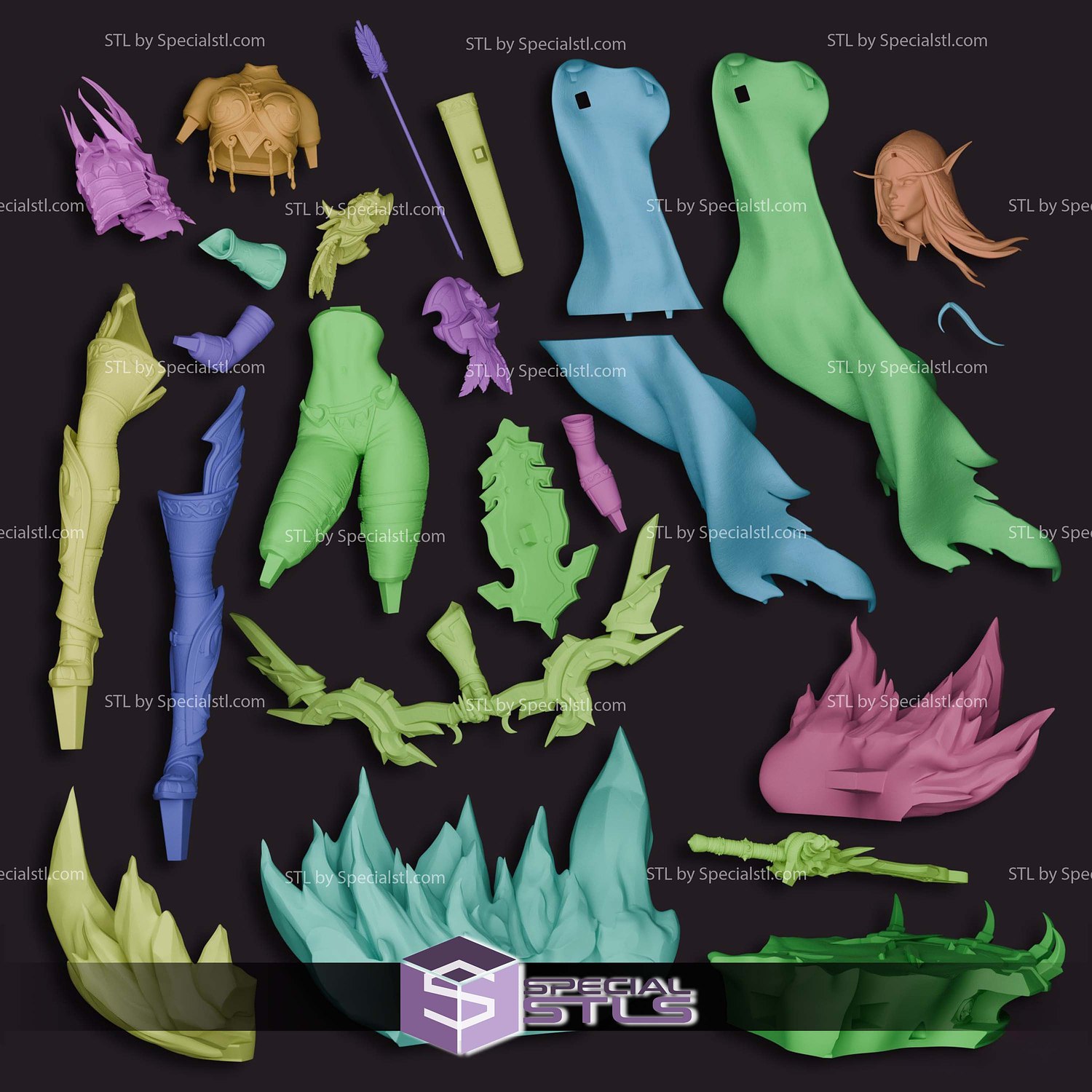 Sylvanas Windrunner Archer V2 3D Print Files STL Model — view 5