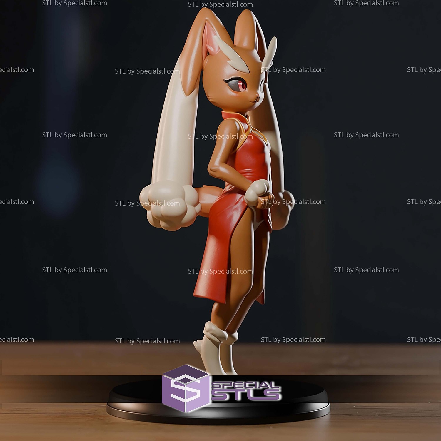 Lopunny Furry Chinese Dress STL Files 3D Model — view 5