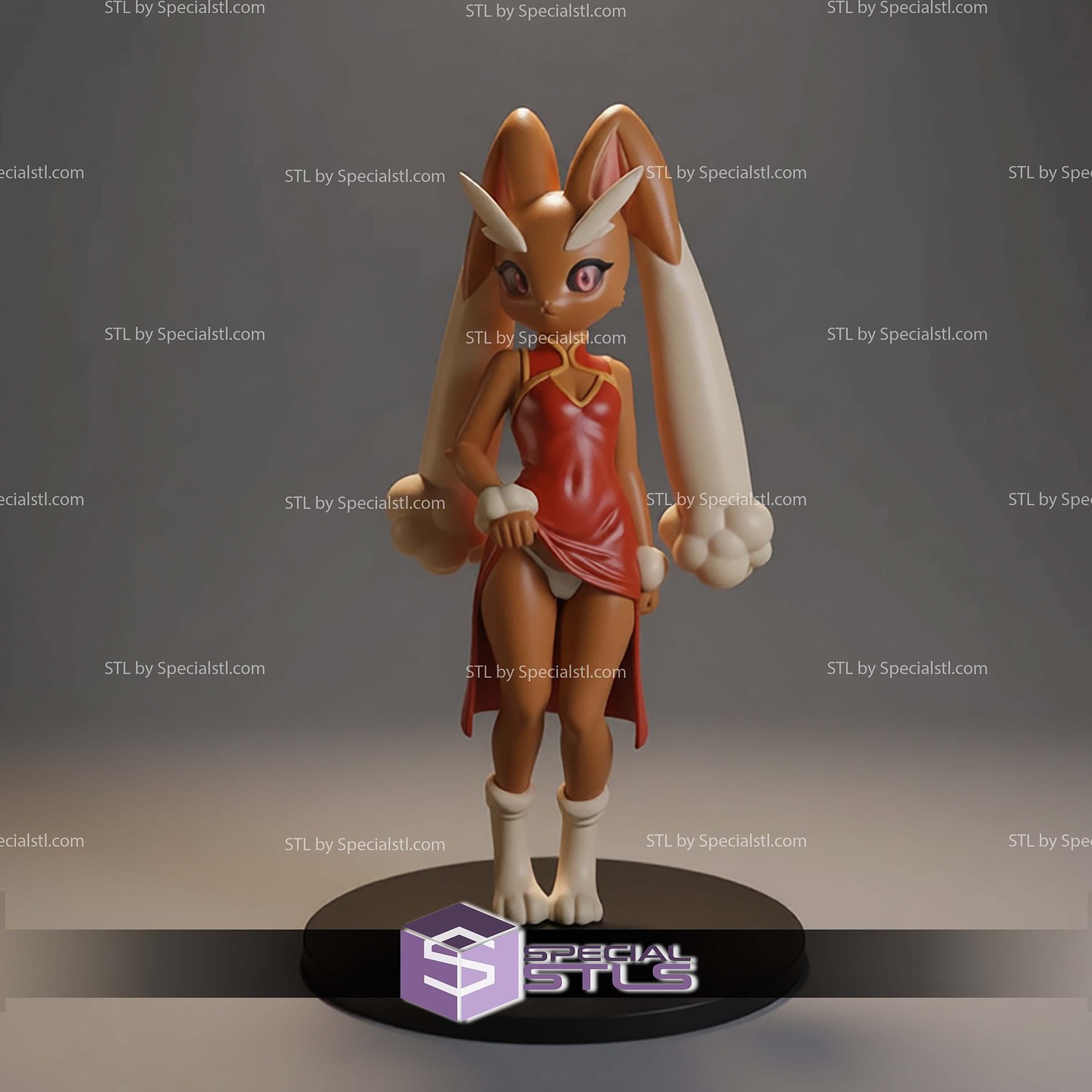 Lopunny Furry Chinese Dress STL Files 3D Model — view 6