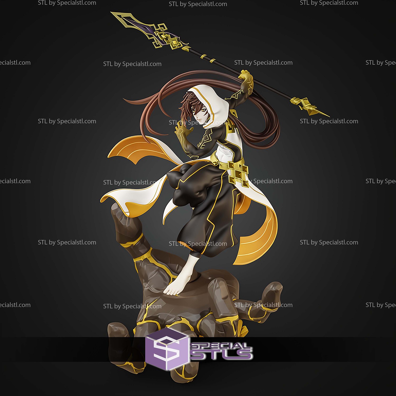 Zhongli Genshin Impact 372mm STL Files 3D Model — view 2
