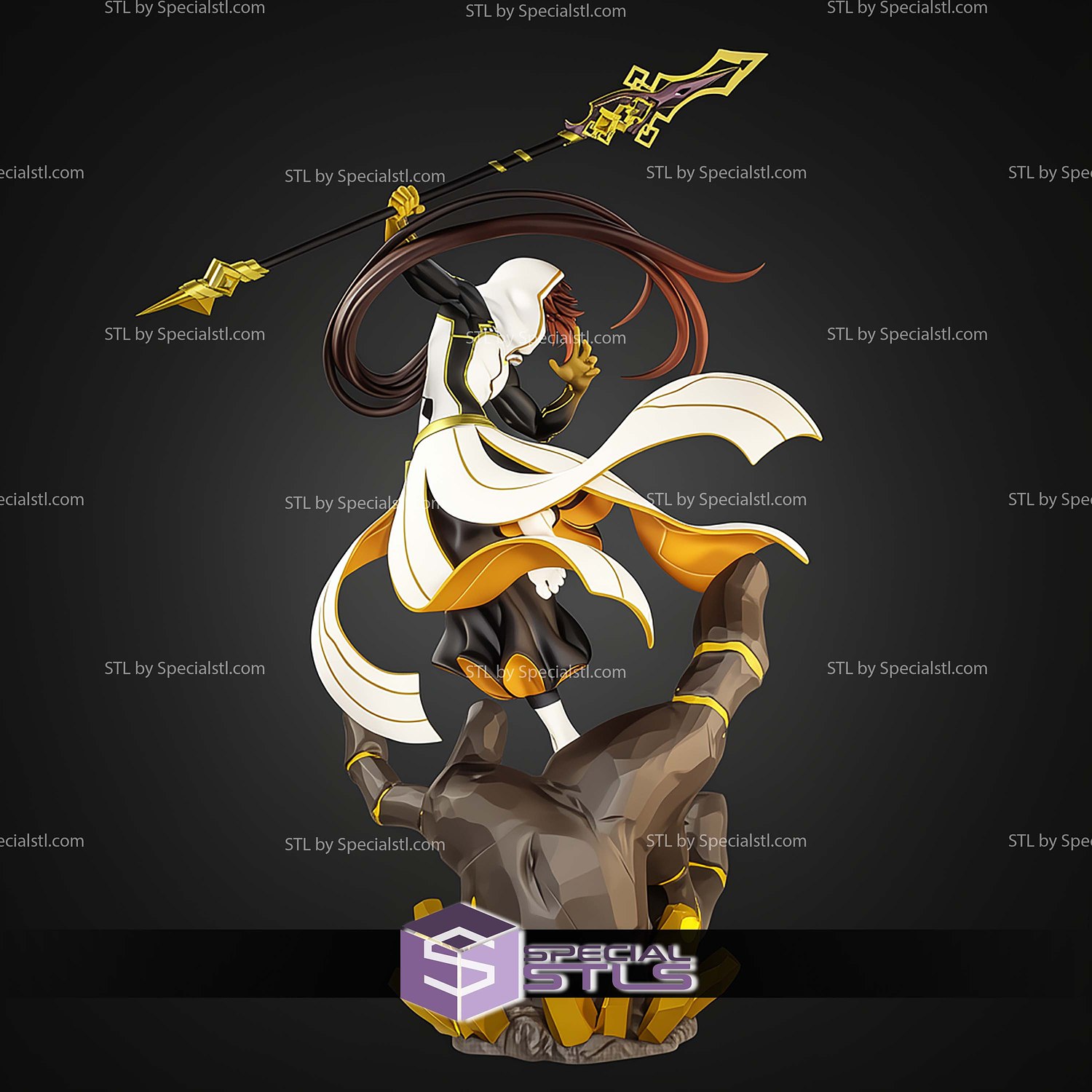 Zhongli Genshin Impact 372mm STL Files 3D Model — view 3