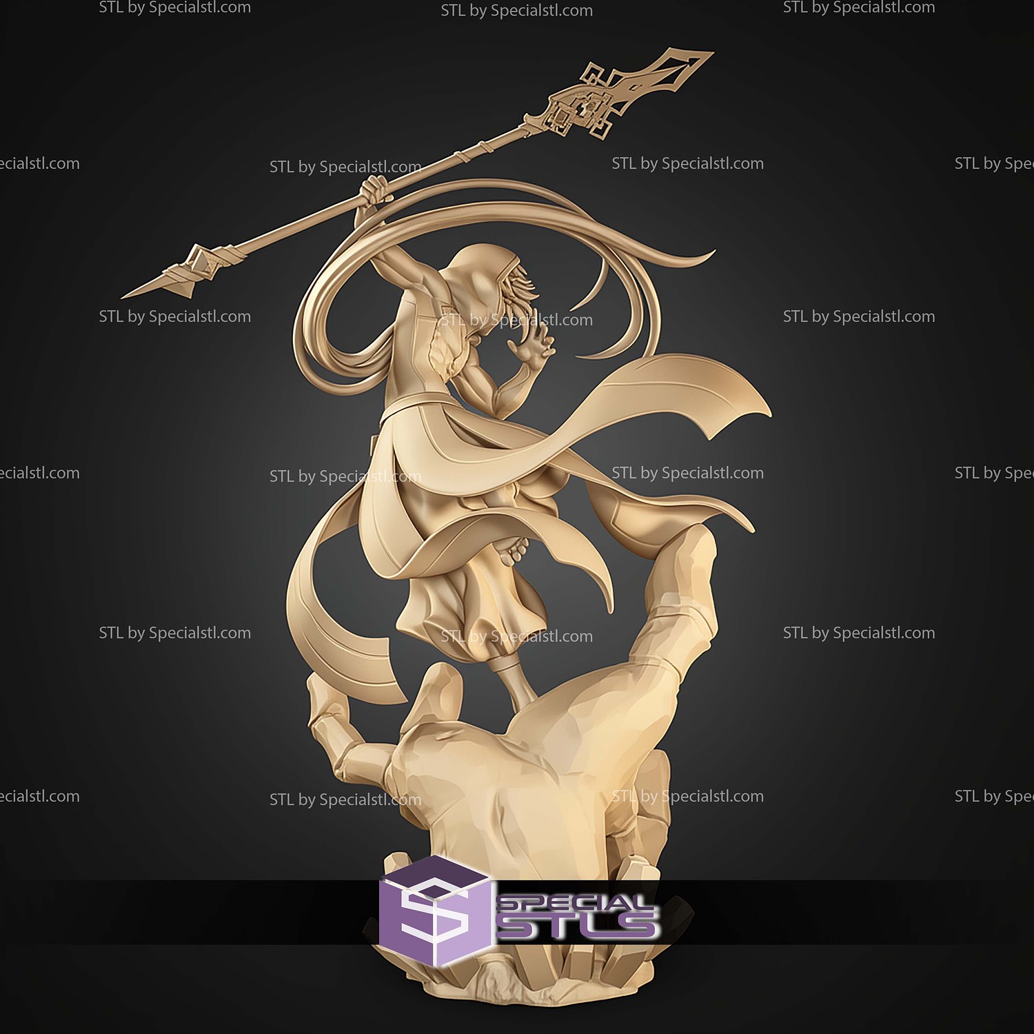 Zhongli Genshin Impact 372mm STL Files 3D Model — view 5