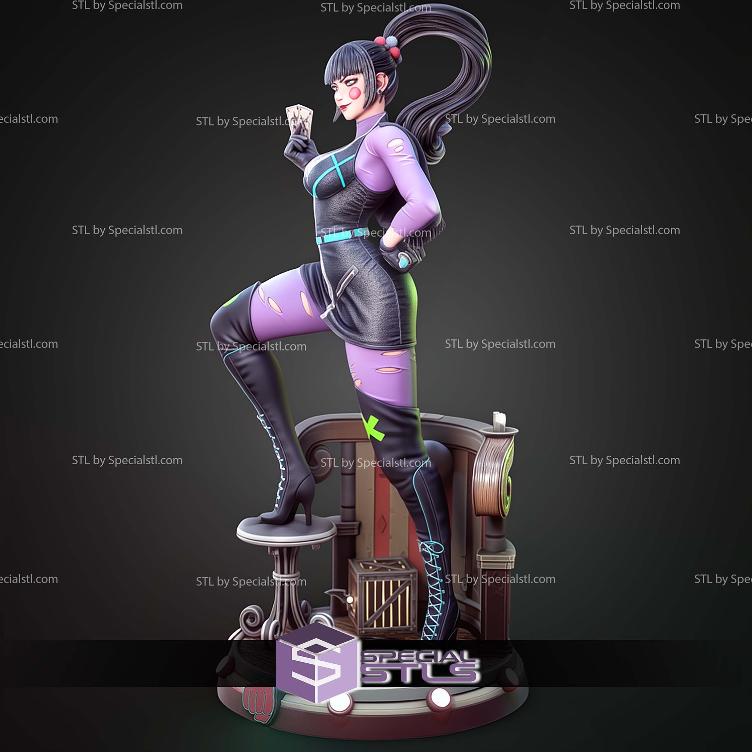 Punchline And Card DC 1 6 STL Files 3D Model — view 2