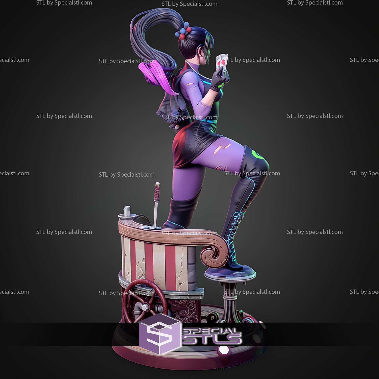 Punchline And Card DC 1 6 STL Files 3D Model — view 4