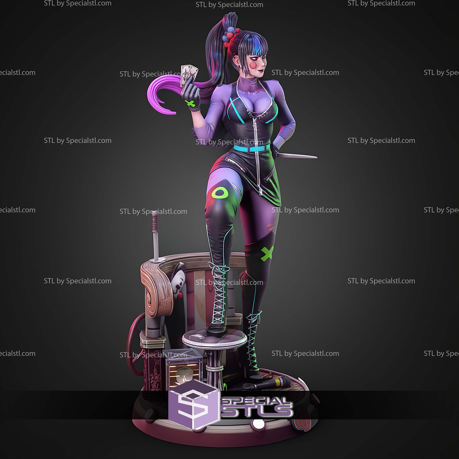 Punchline And Card DC 1 6 STL Files 3D Model — view 5