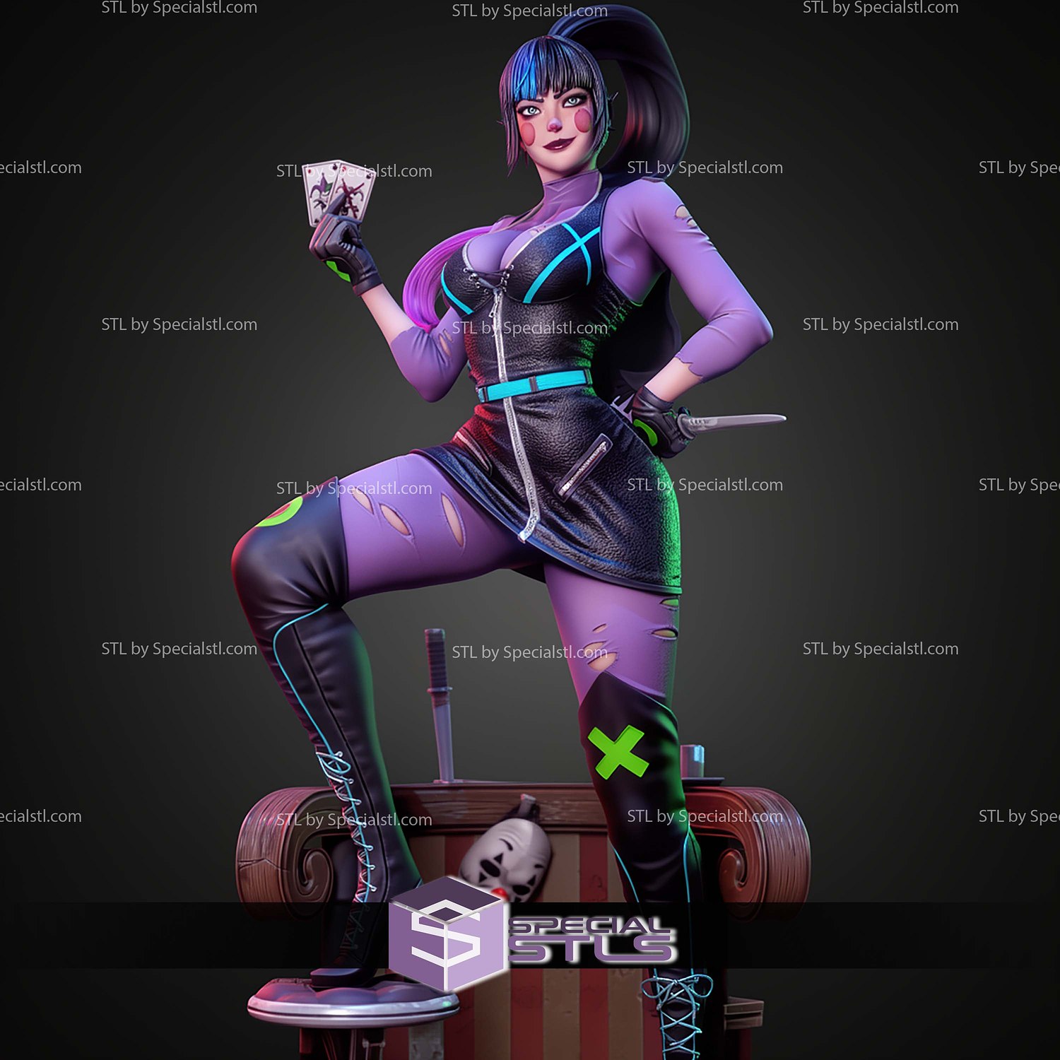Punchline And Card DC 1 6 STL Files 3D Model — view 6