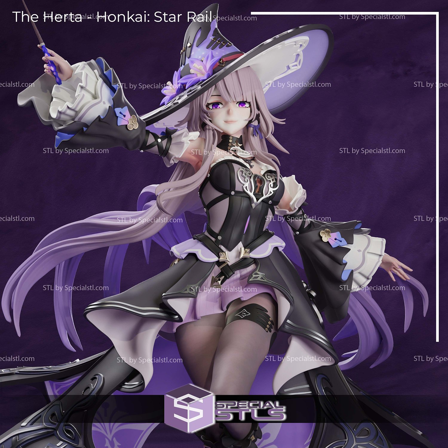 The Herta Honkai Star Rail in Action 3D Printer Files STL Model — view 4