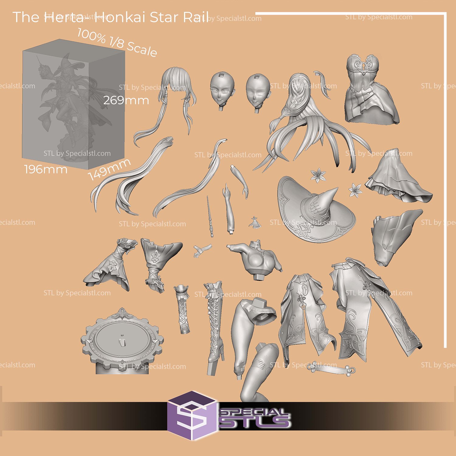 The Herta Honkai Star Rail in Action 3D Printer Files STL Model — view 5