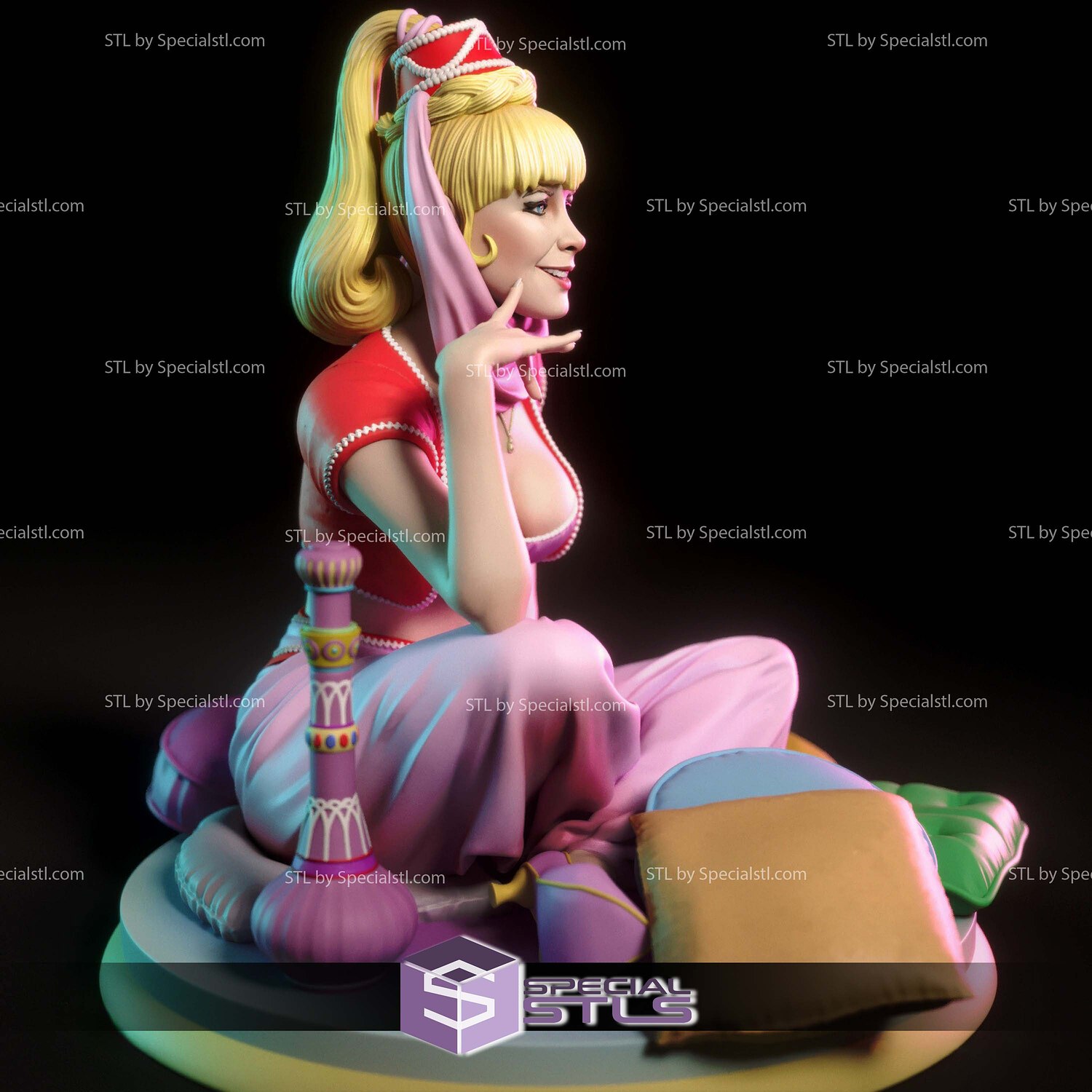 I Dream of Jeannie and Pillow STL Printer Files 3D Model — view 2