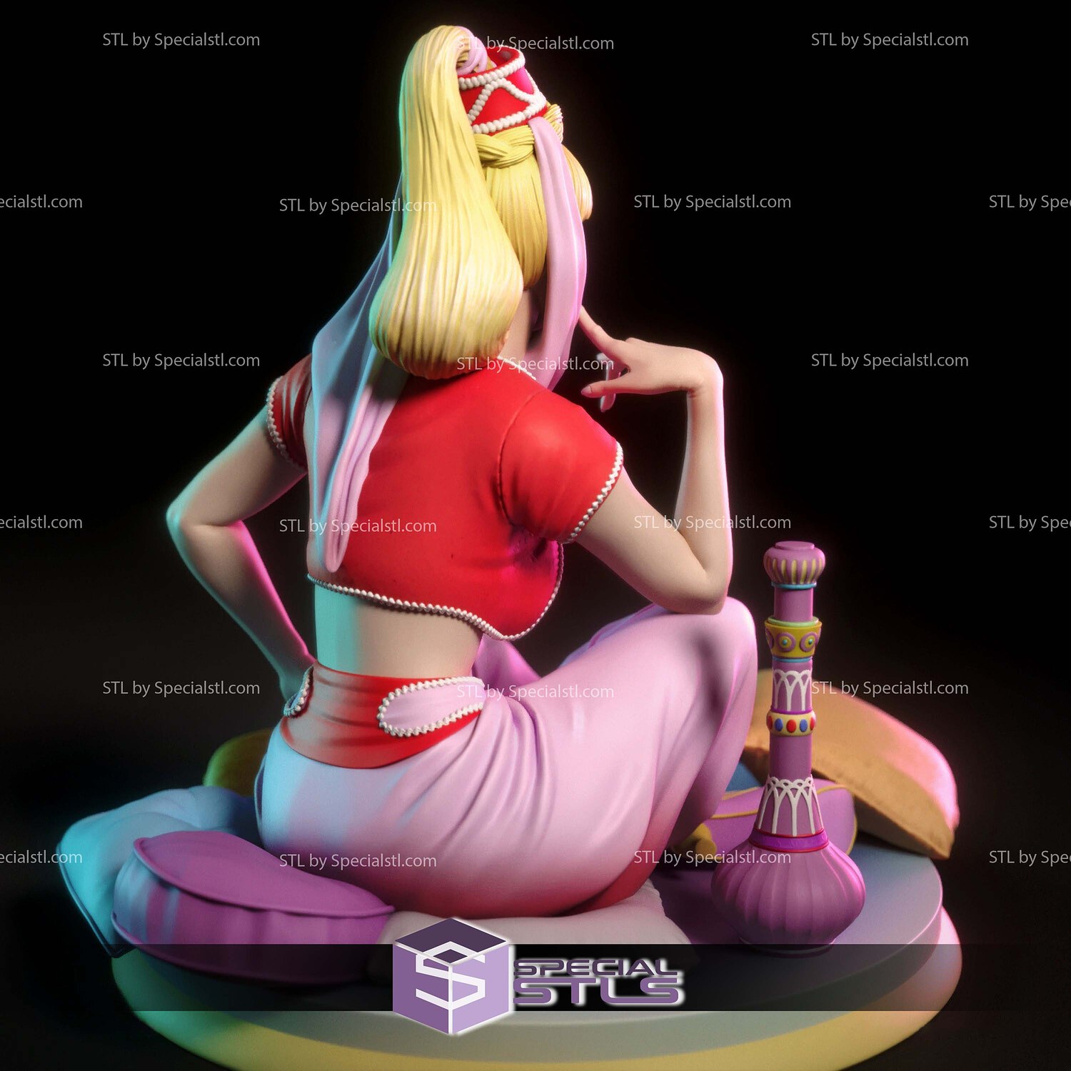 I Dream of Jeannie and Pillow STL Printer Files 3D Model — view 3