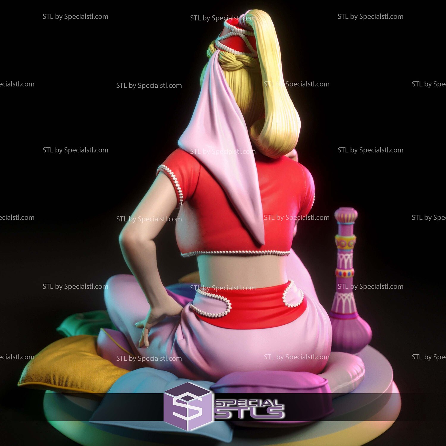 I Dream of Jeannie and Pillow STL Printer Files 3D Model — view 4