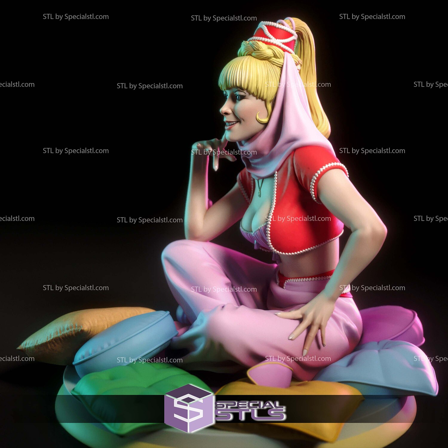 I Dream of Jeannie and Pillow STL Printer Files 3D Model — view 5