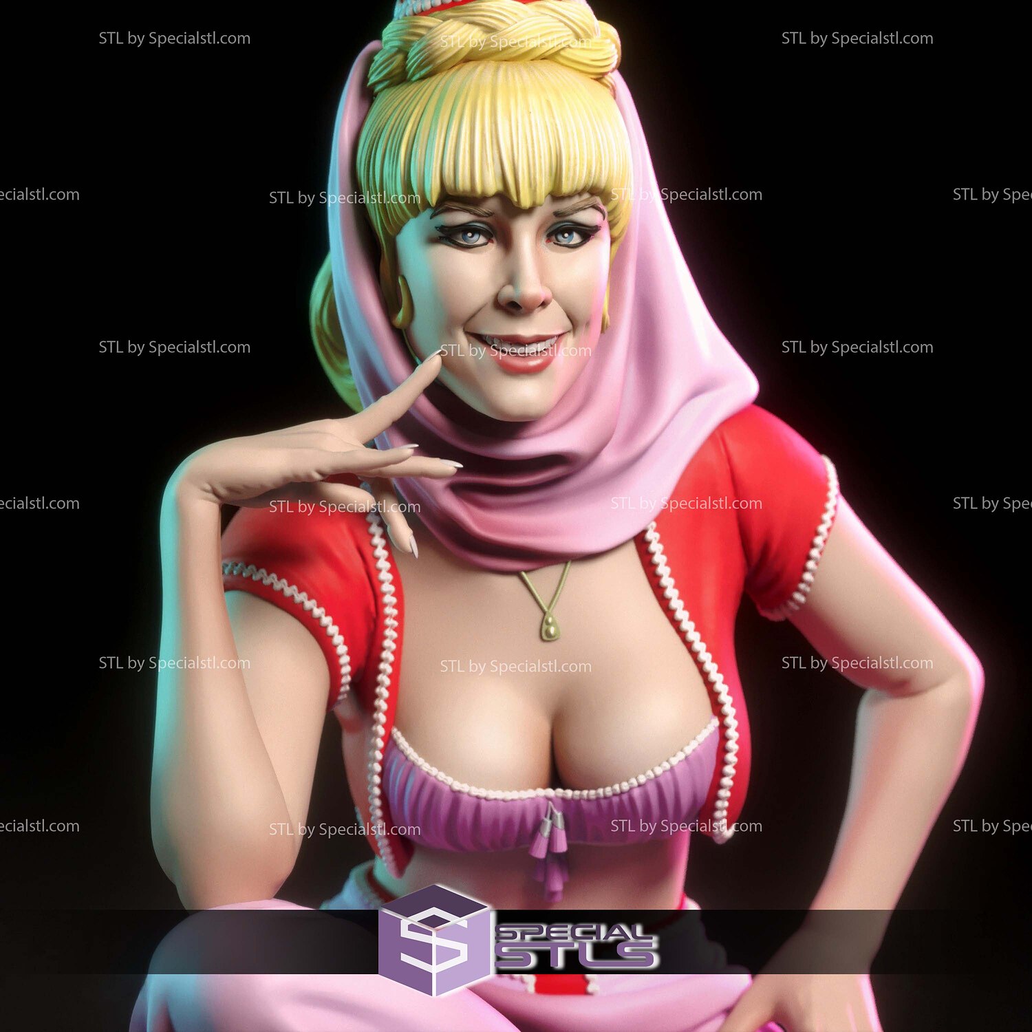 I Dream of Jeannie and Pillow STL Printer Files 3D Model — view 6