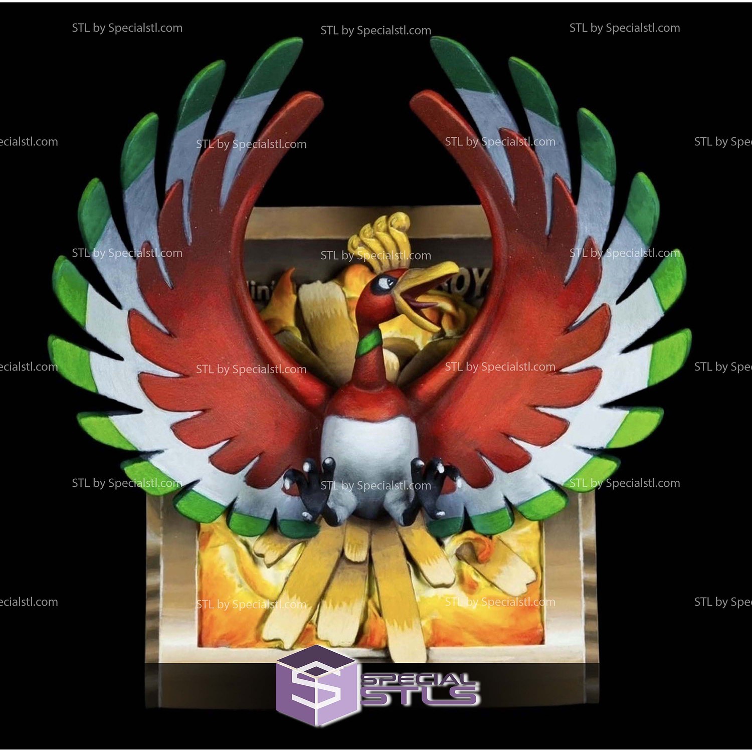 Pokemon Ruby Gameboy Gold Cartridge Ho Oh STL 3D Model — view 2