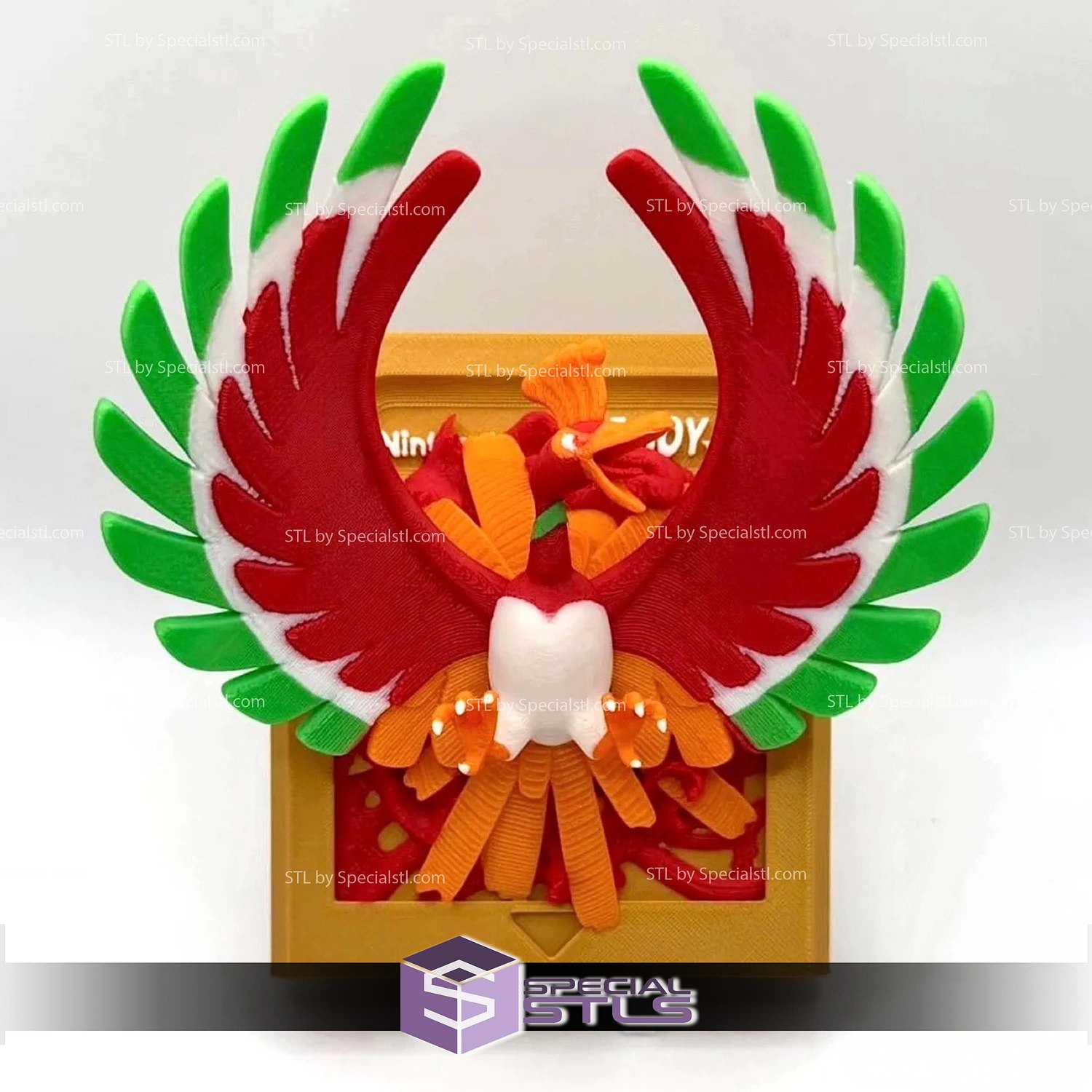 Pokemon Ruby Gameboy Gold Cartridge Ho Oh STL 3D Model — view 3