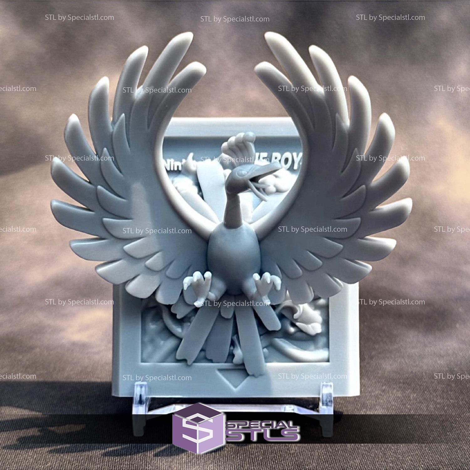Pokemon Ruby Gameboy Gold Cartridge Ho Oh STL 3D Model — view 4