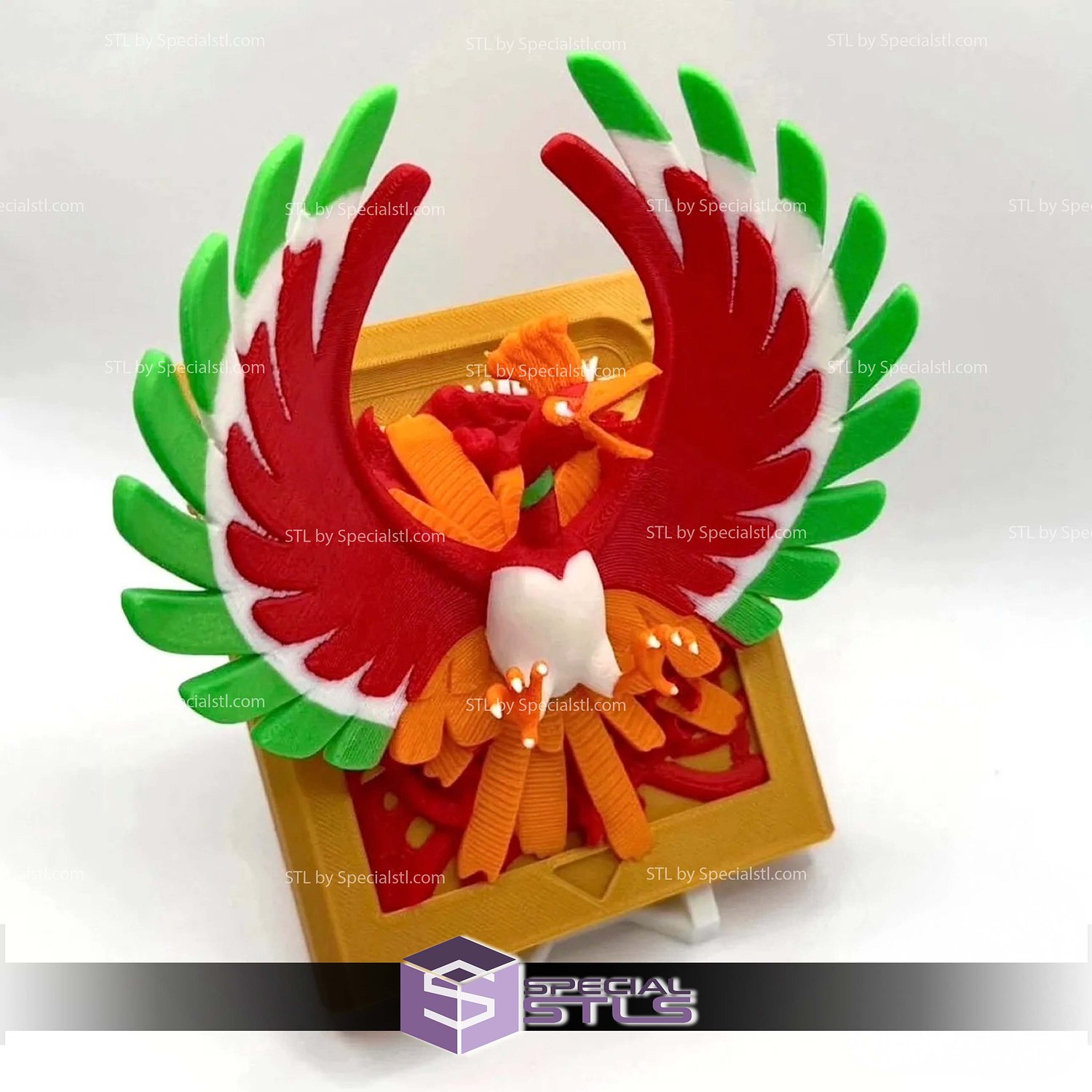 Pokemon Ruby Gameboy Gold Cartridge Ho Oh STL 3D Model — view 5
