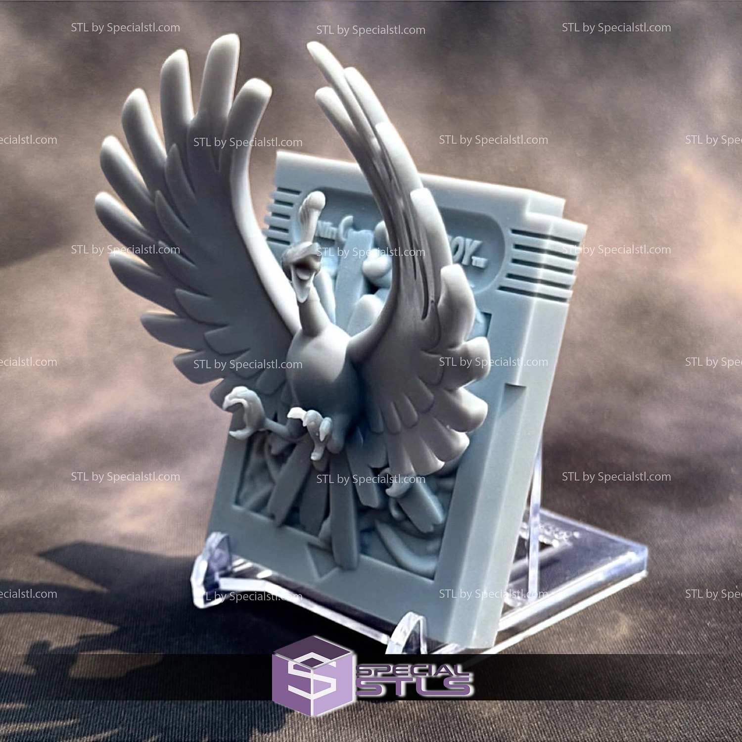 Pokemon Ruby Gameboy Gold Cartridge Ho Oh STL 3D Model — view 6