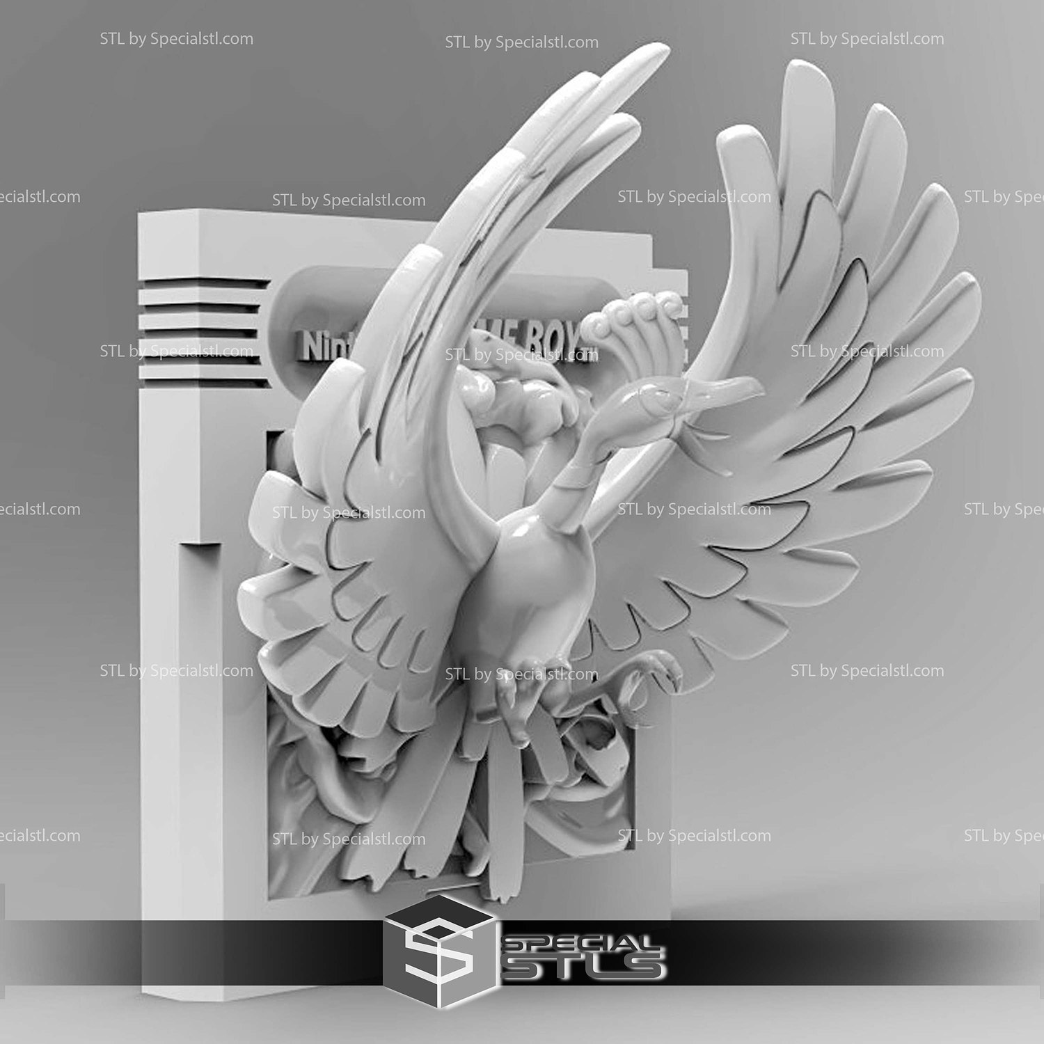 Pokemon Ruby Gameboy Gold Cartridge Ho Oh STL 3D Model — view 7