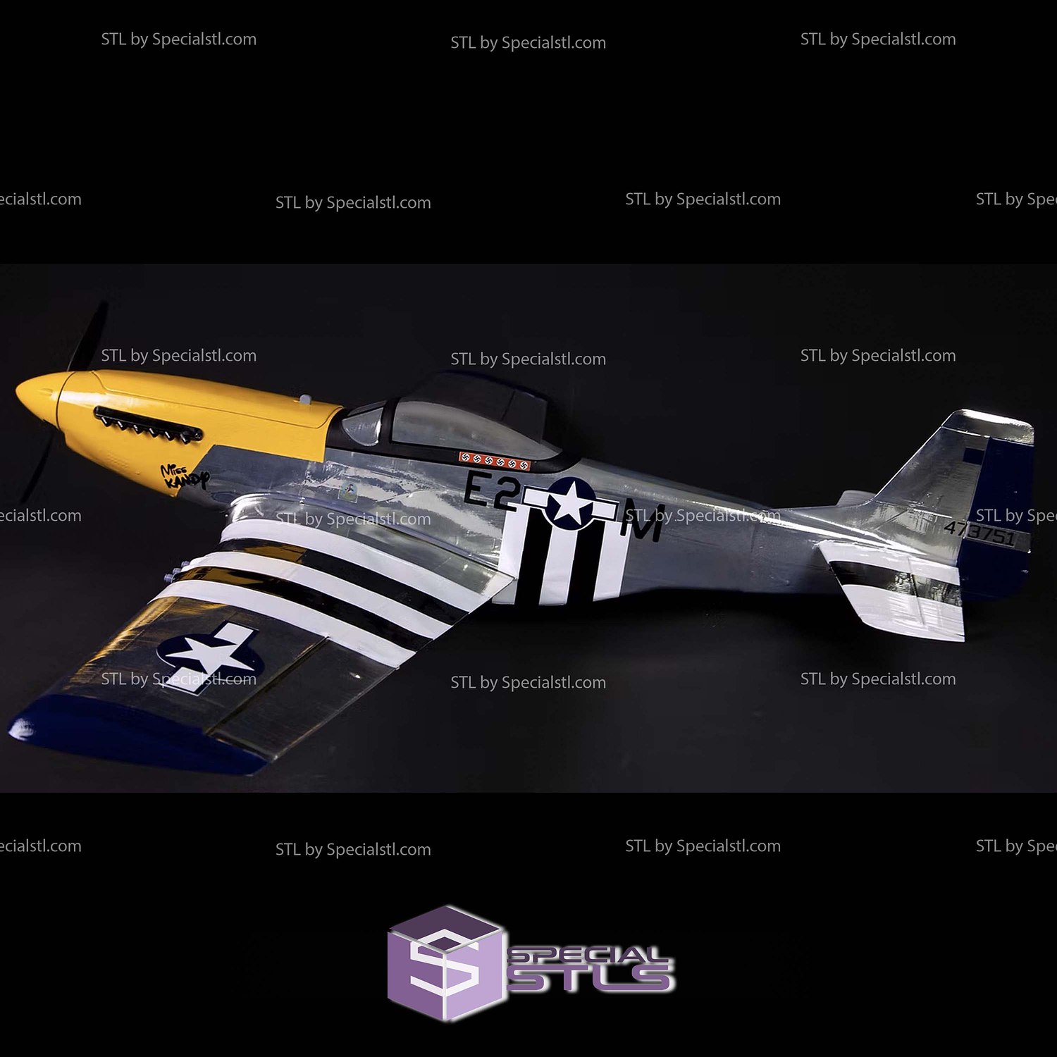 Mustang P-51 3D Printed RC Models STL Model — view 2