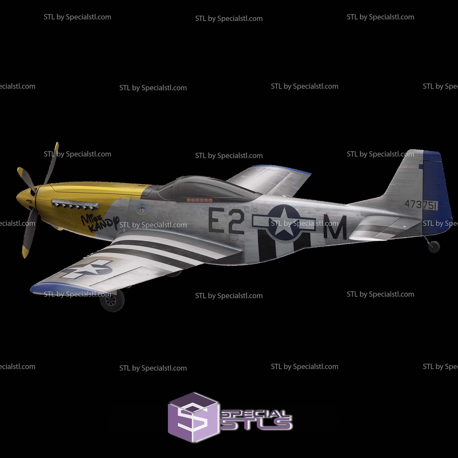 Mustang P-51 3D Printed RC Models STL Model — view 5