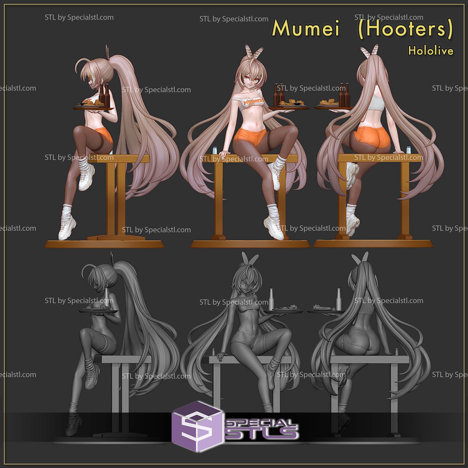 Hooters Mumei Hololive 3D Printer Files STL Model — view 3