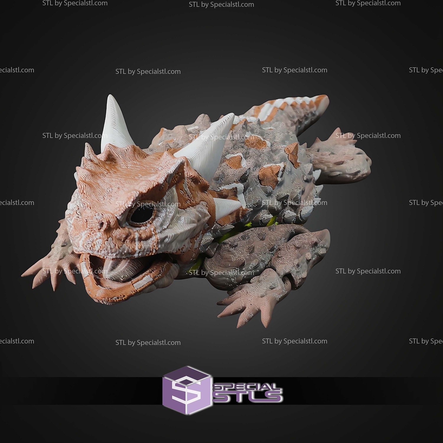 Super Basic STL Texas Horned Lizard 3D Model — view 2
