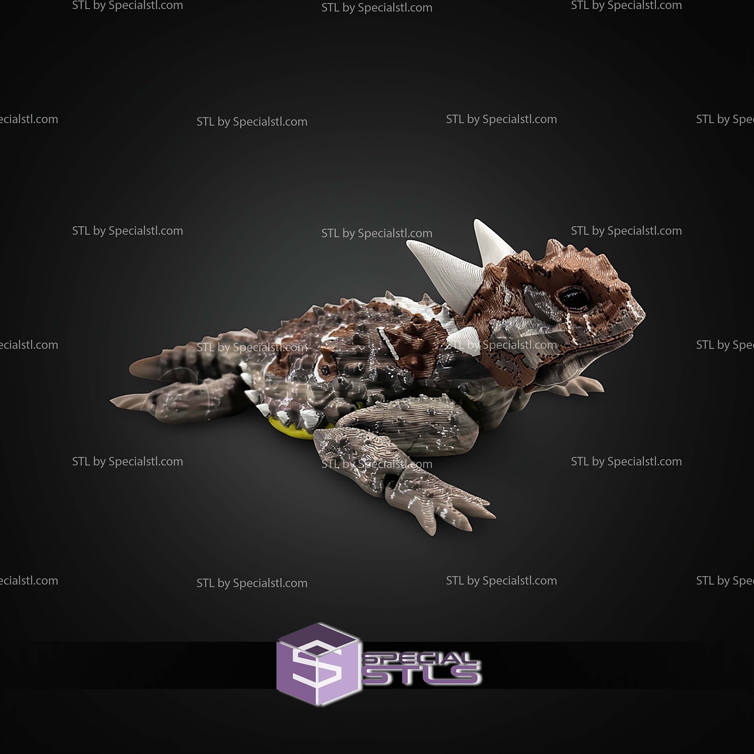 Super Basic STL Texas Horned Lizard 3D Model — view 3
