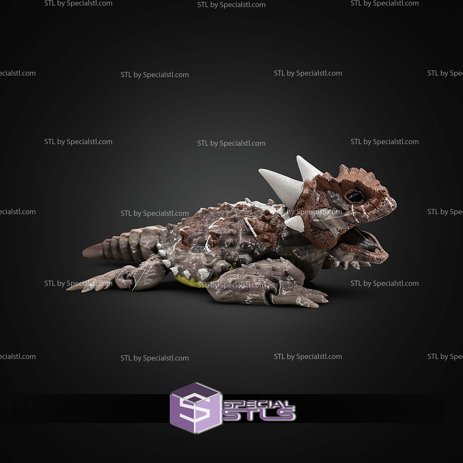 Super Basic STL Texas Horned Lizard 3D Model — view 4