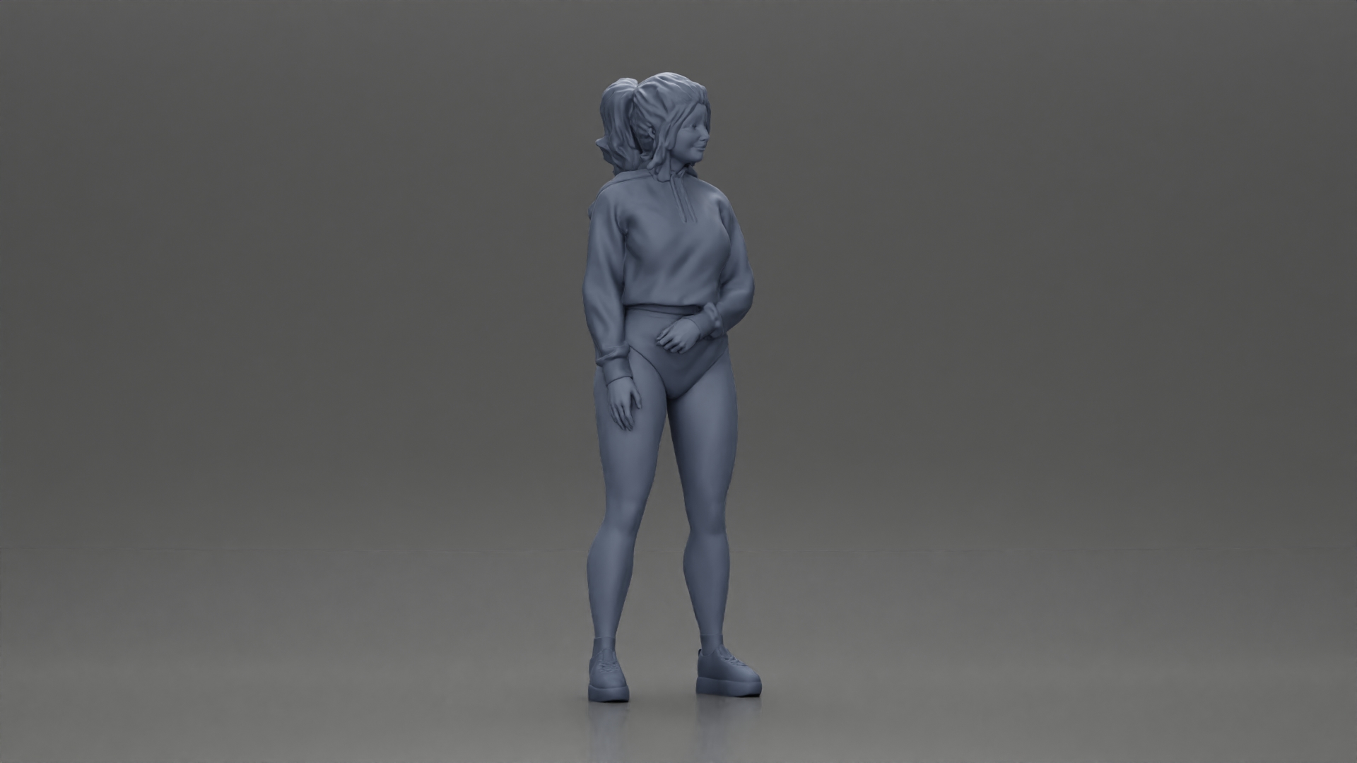 attractive woman in purple hoodie and bikini strikes a pose with style 3D STL Model