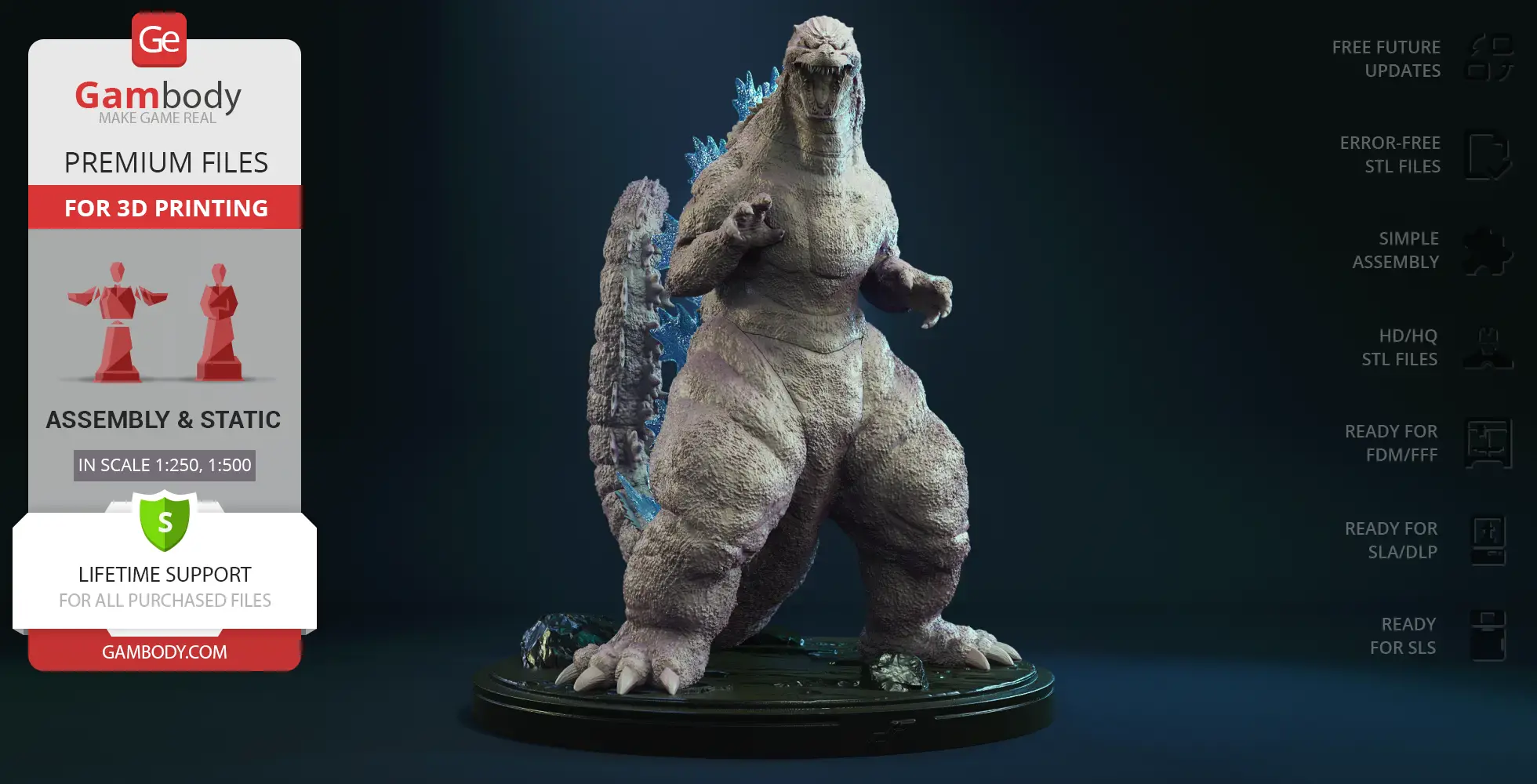 Heisei Godzilla 3D Printer Files | Assembly STL Model