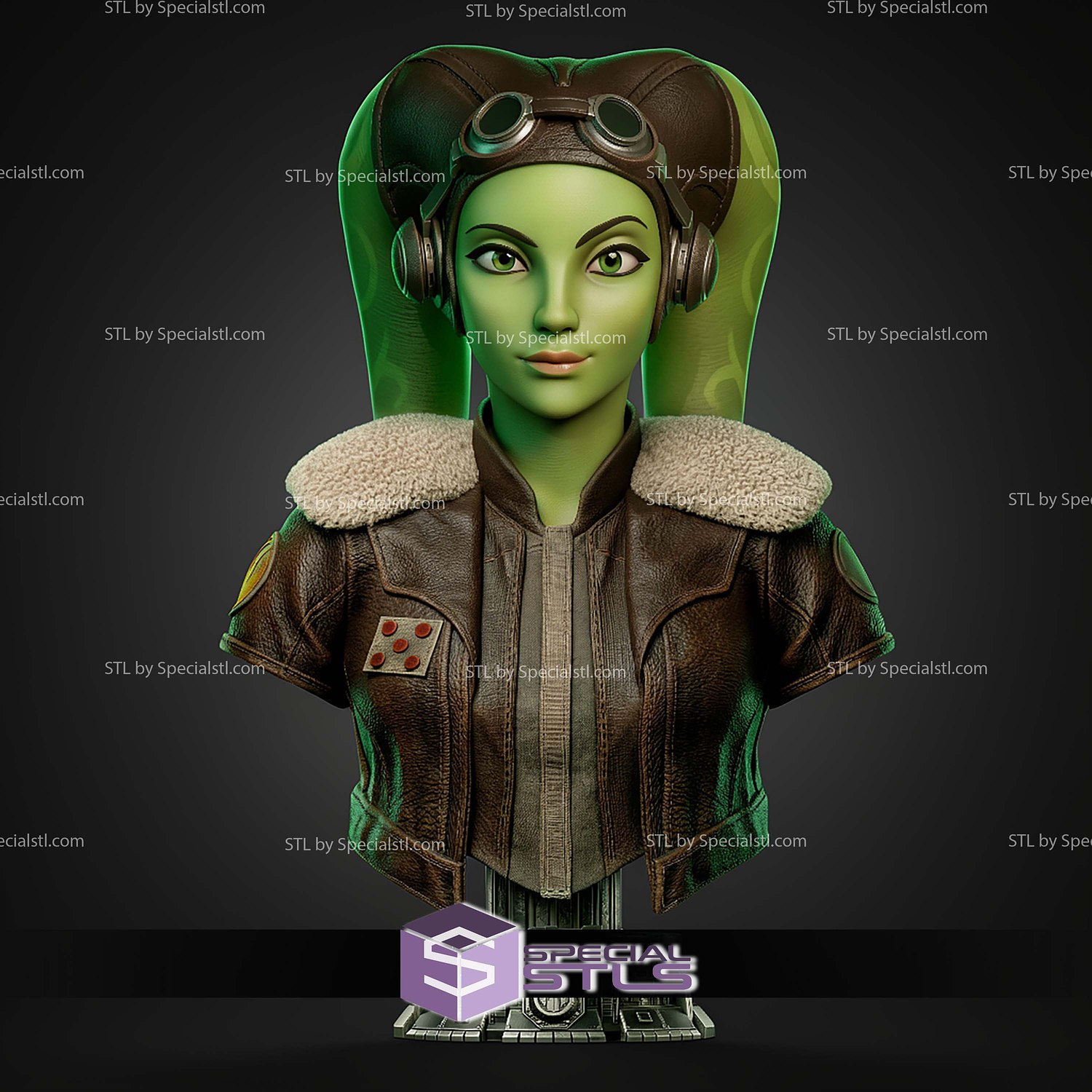 Hera Syndulla Portrait Bust 318mm STL Files 3D Model — view 2