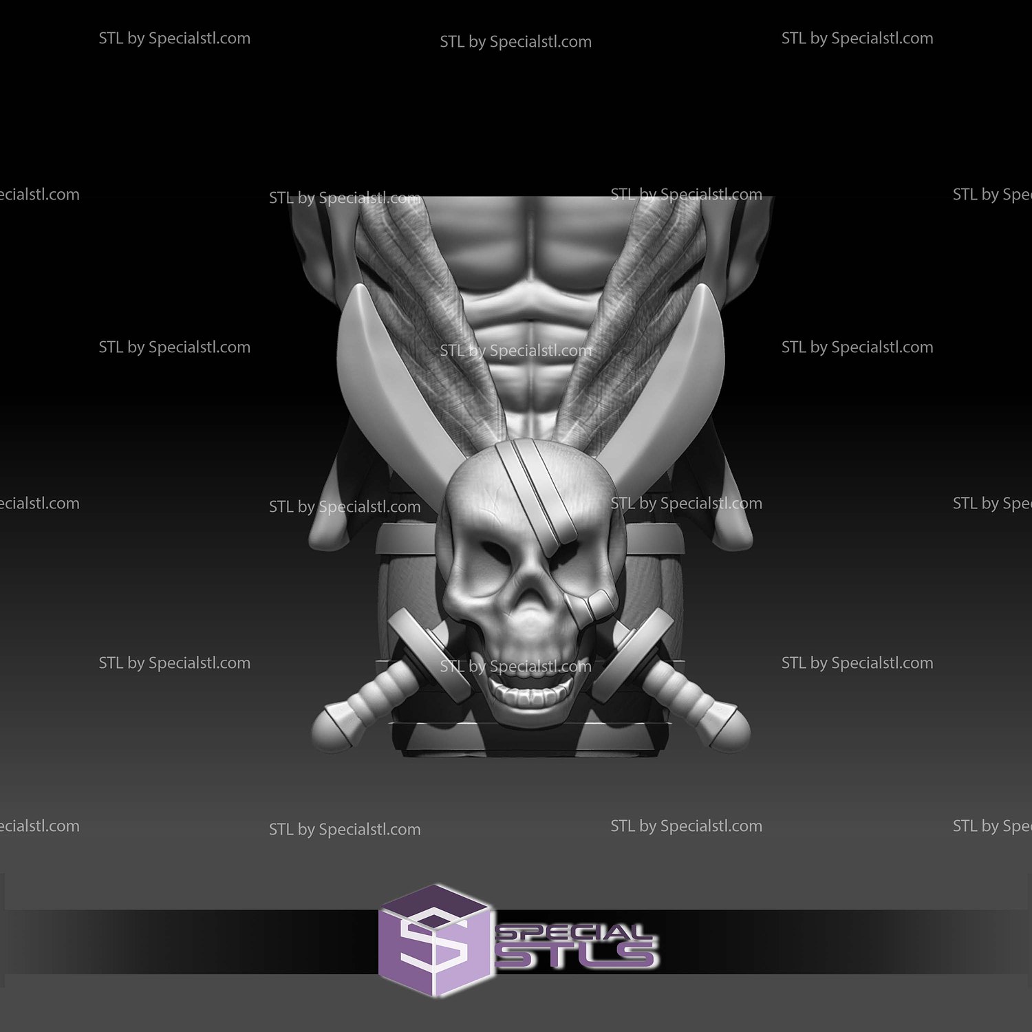 Shanks One Piece Bust V2 3D Printer Files STL Model — view 2