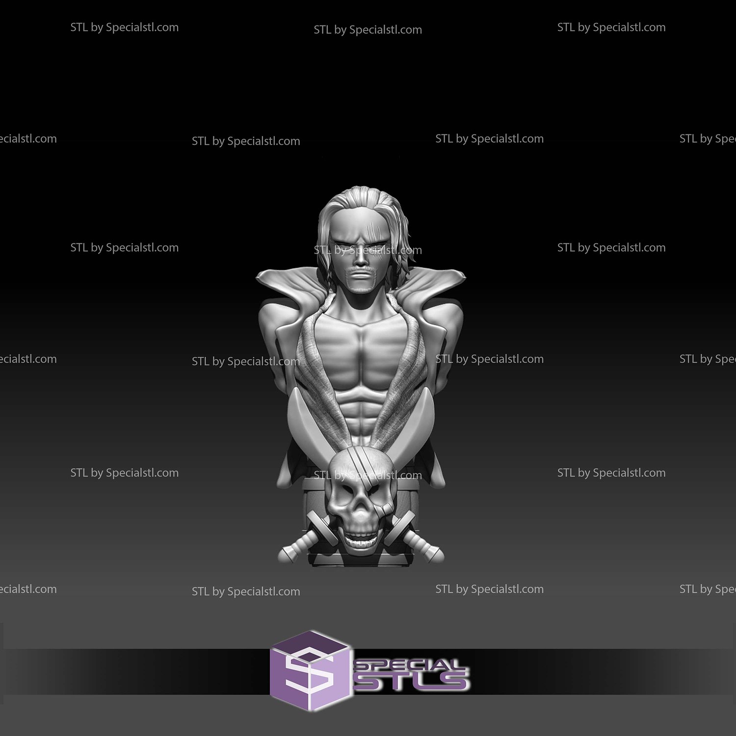 Shanks One Piece Bust V2 3D Printer Files STL Model — view 3