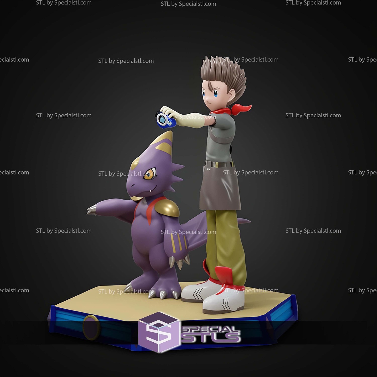 Ryo Akiyama and Monodramon STL Files 3D Model — view 2