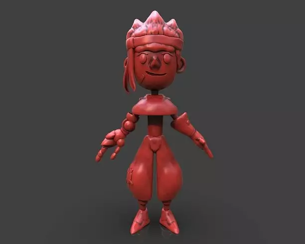 Wooden Boy 3D ZTL Model