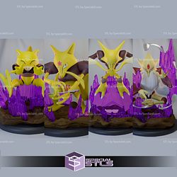 Basic Pokemon Collection - Abra Kadabra Pack 3D Print Sculpture STL Model