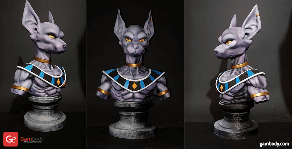 Beerus Bust 3D Printer Files | Assembly STL Model
