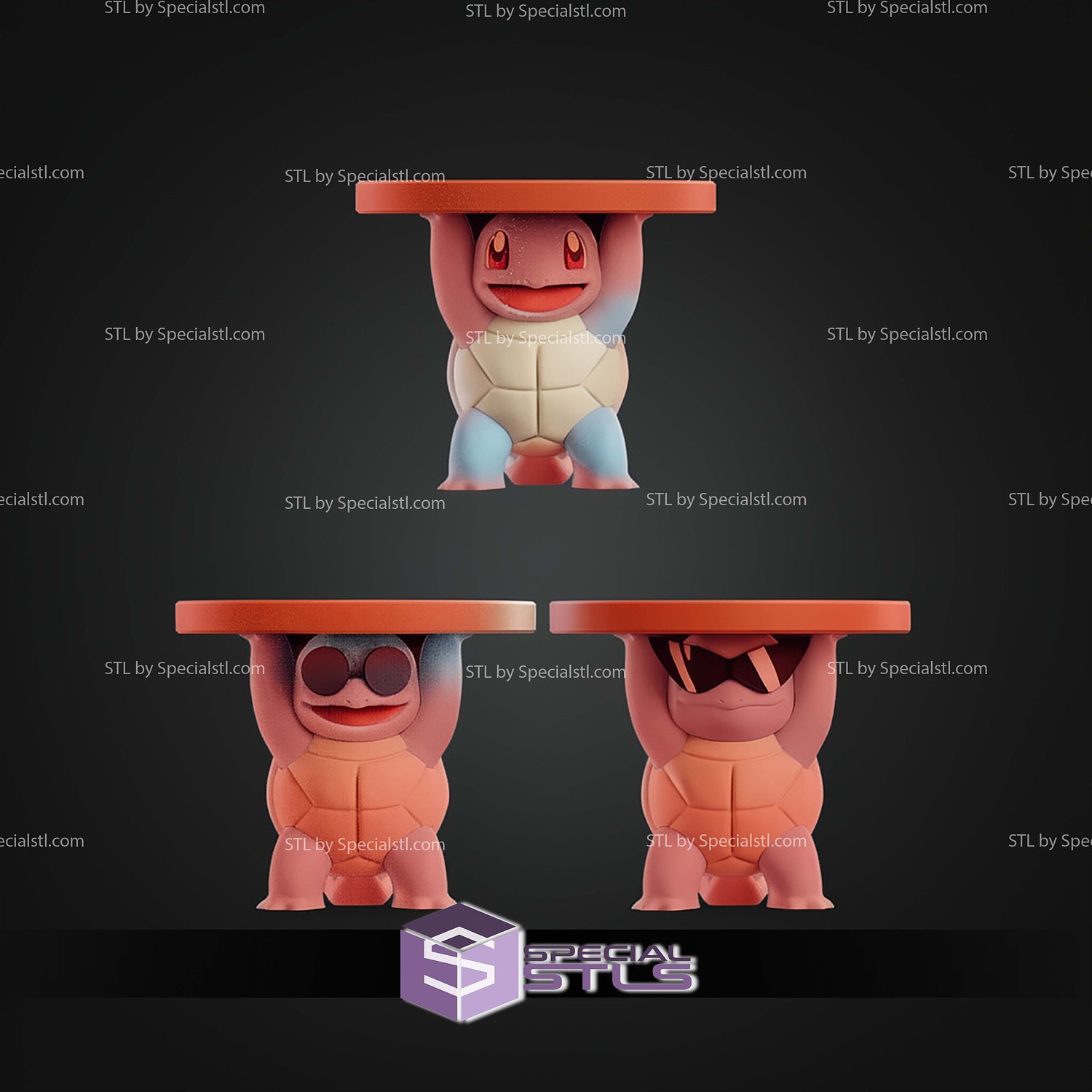 Life Size Table Squirtle Pokemon STL Files 3D Model — view 4