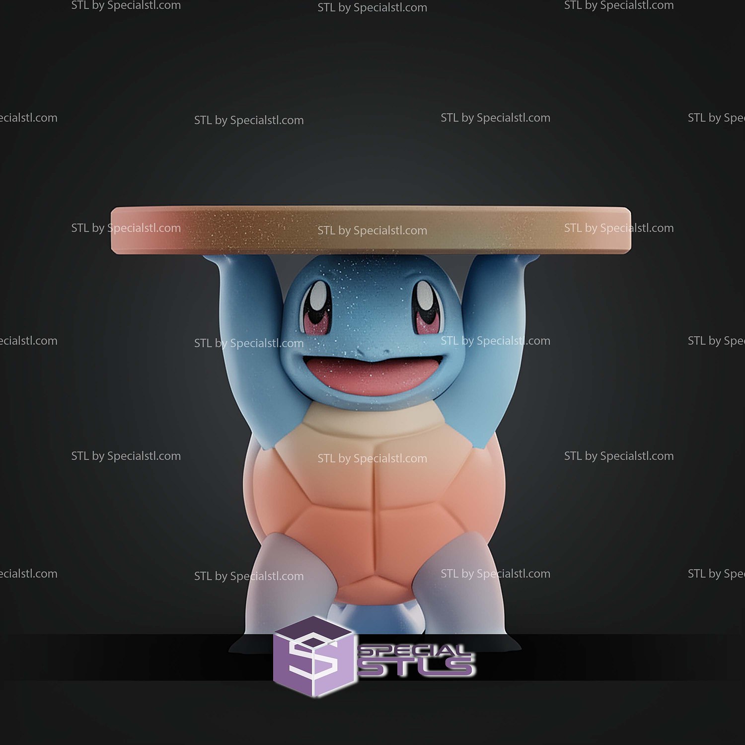 Life Size Table Squirtle Pokemon STL Files 3D Model — view 5