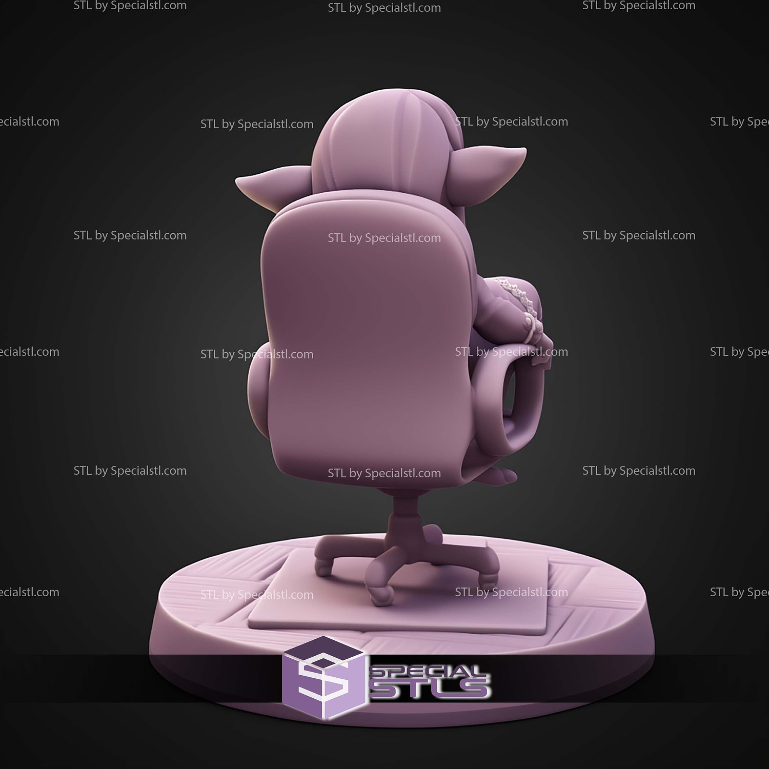 Pin Up Girl STL Collection Office Boss Goblin 3D Model — view 3