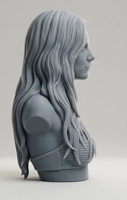 Eva Elfie bust 3D STL Model — view 5