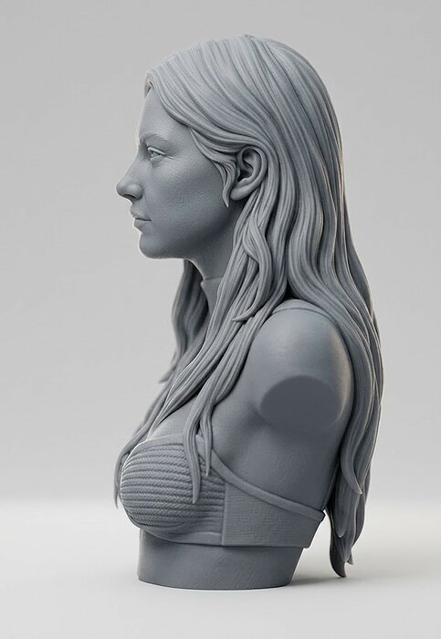 Eva Elfie bust 3D STL Model — view 7