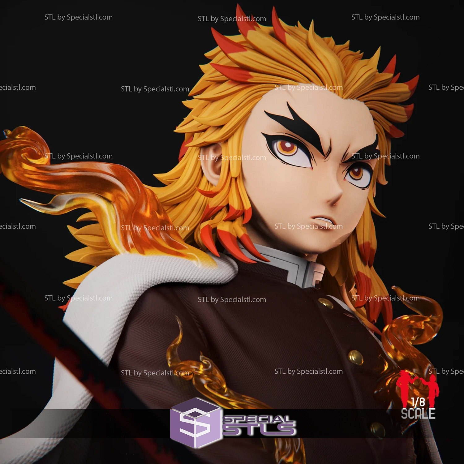 Kyojuro Rengoku Simple Base STL Files 3D Model — view 3
