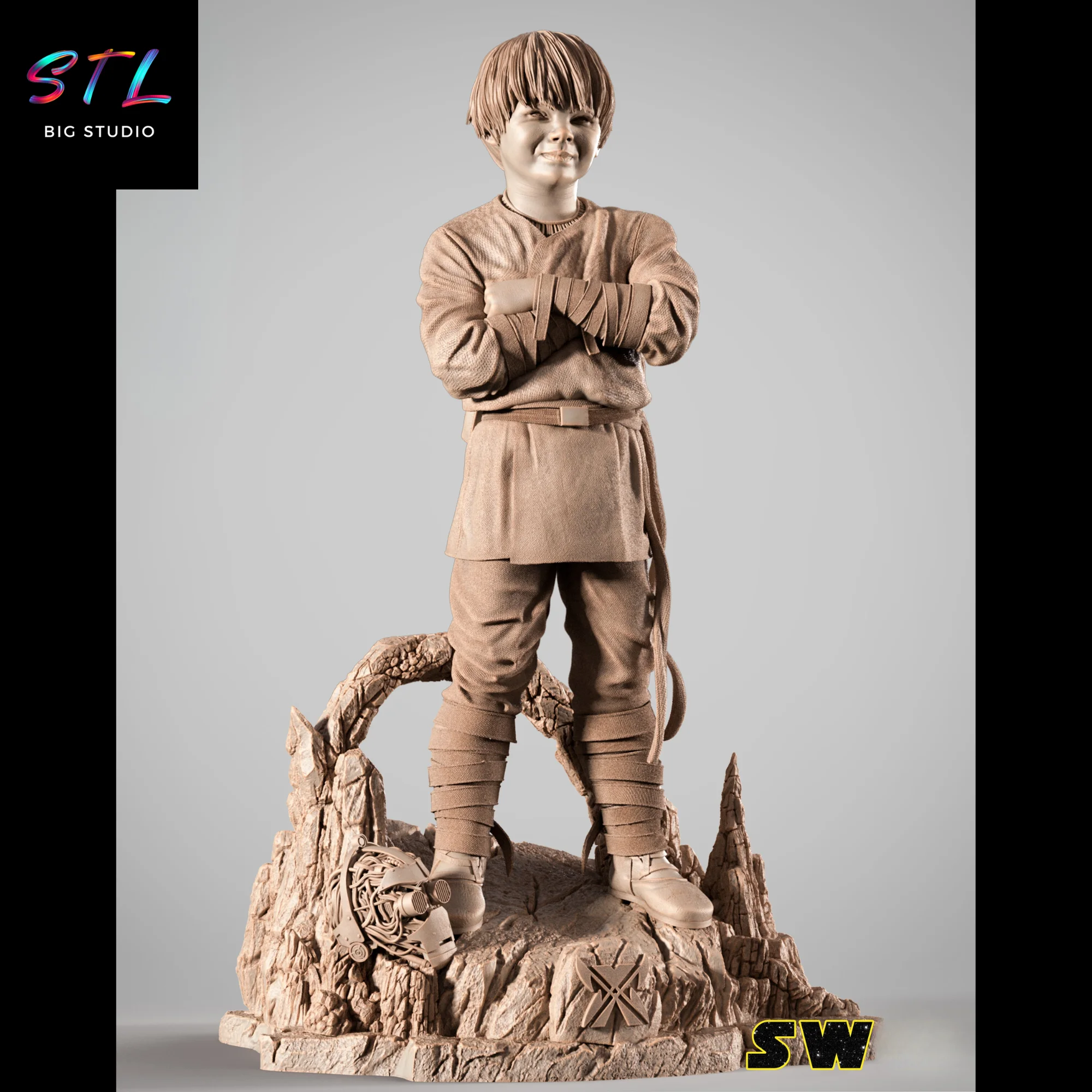 Anakin Skywalker Kid STL | Star Wars | 3D Printable Figure Model — view 2
