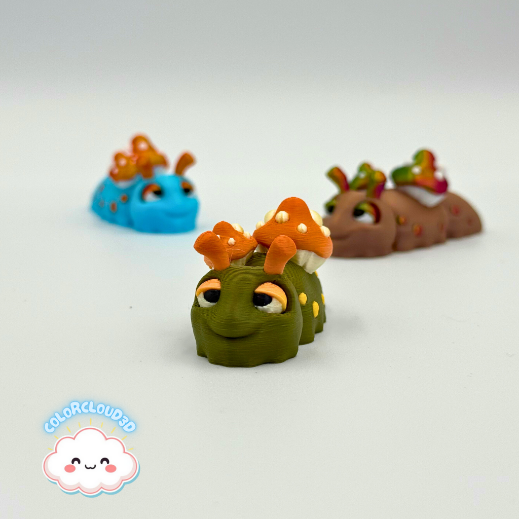 "Sporey" the Mushroom Snail 3D 3MF Model — view 2