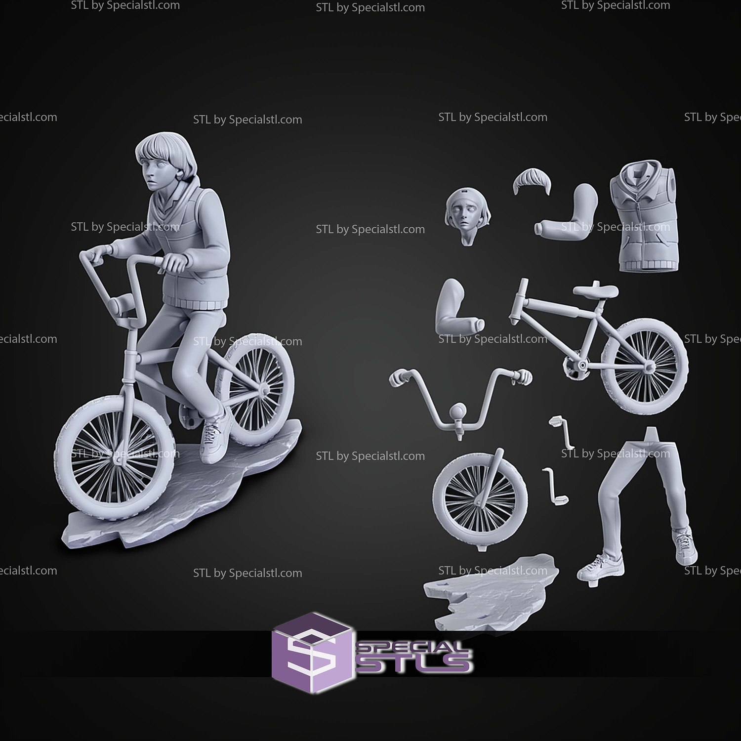 Mike Stranger Things Cartoon Style 161mm STL Files 3D Model — view 3