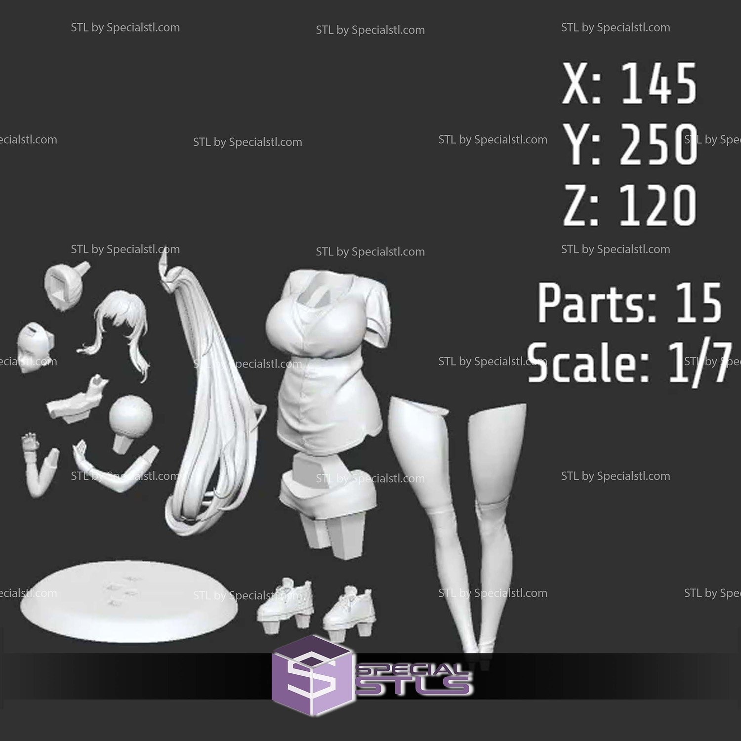 Noir Nikke Baseball Cheerleader 3D Printer Files STL Model — view 2