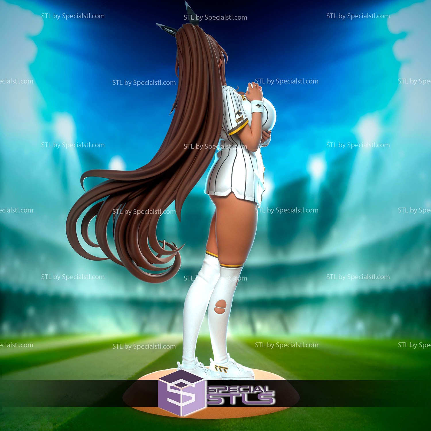 Noir Nikke Baseball Cheerleader 3D Printer Files STL Model — view 5
