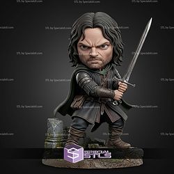 Basic STL Collection Chibi Aragorn Ranger King 3D Model